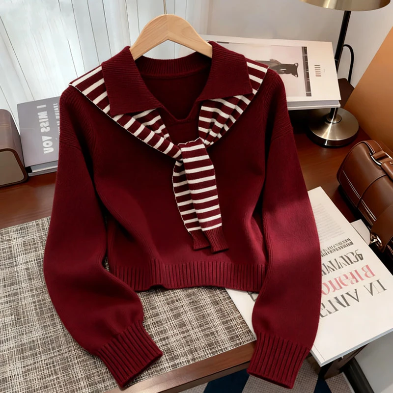 2025秋季新款洋气女装时髦设计感漂亮披肩显瘦长袖毛衣针织衫爆款