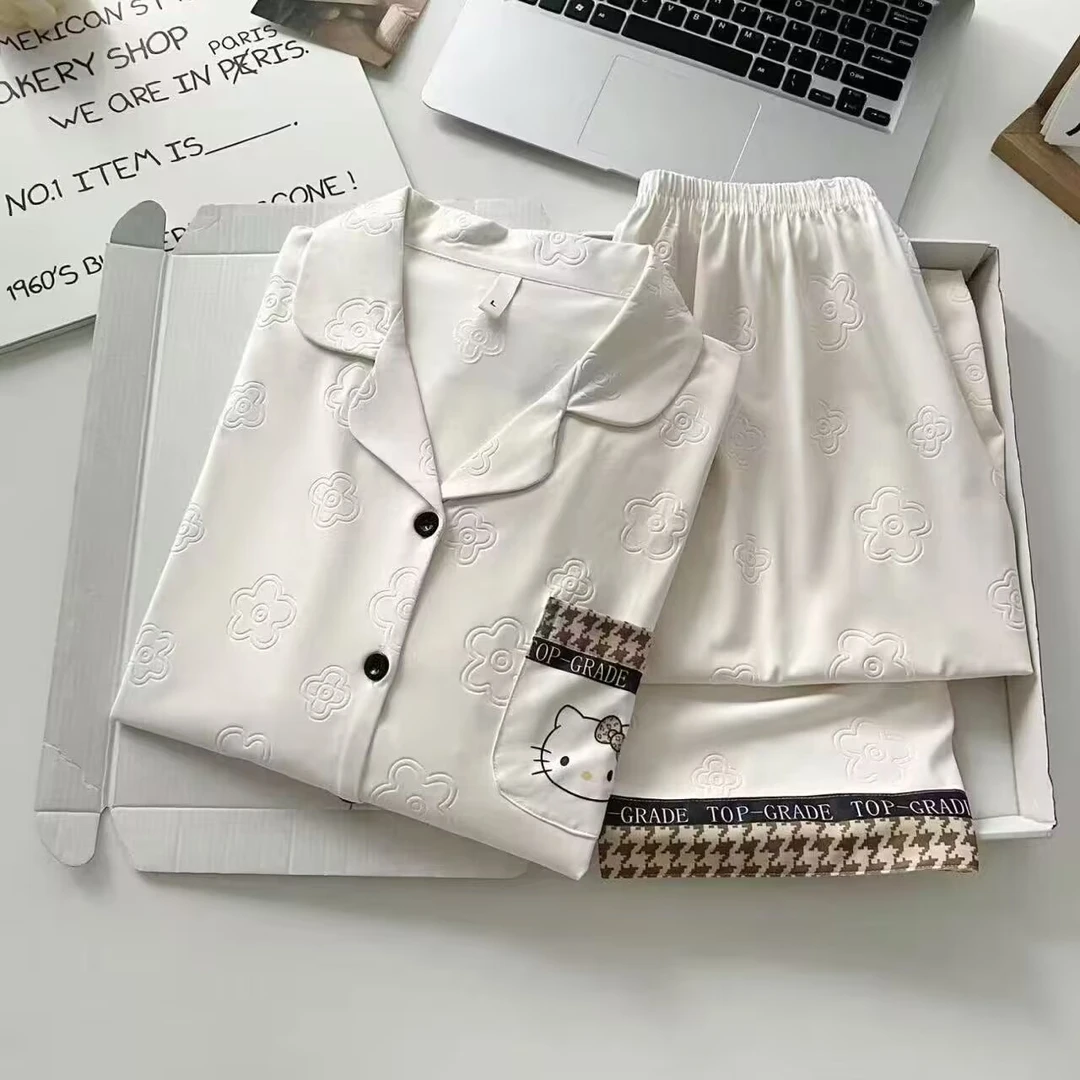 高级感家居服2025春秋季猫女新款Kitty长袖睡衣少女长袖家居服