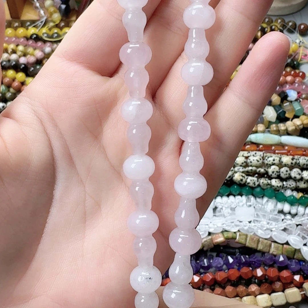 未镶嵌玛瑙/玉髓珠宝半成品粉水晶葫芦一条