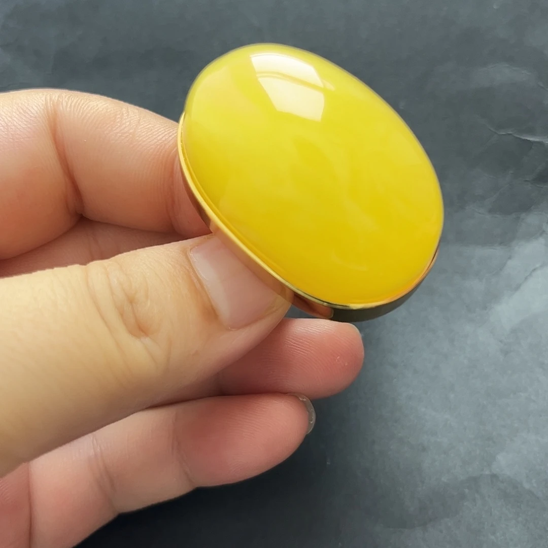 琥珀未镶嵌裸石戒指