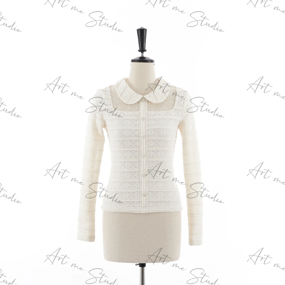 3姐【偷心猎手 镂空拼接肌理感蕾丝衬衫】   S31413C2