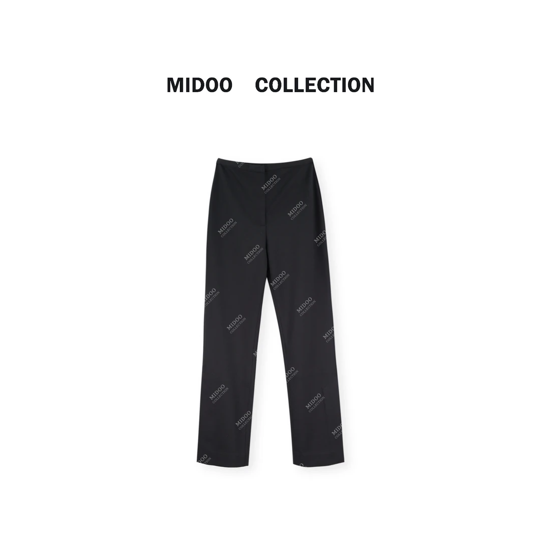 MIDOO ‘上身筷子腿’超显瘦修身百搭微喇小黑裤