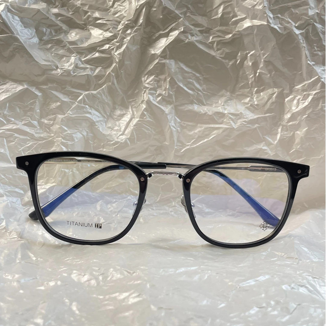 日系高品质纯钛全框超轻复古近视眼镜男时尚简约镜框女可配防蓝光