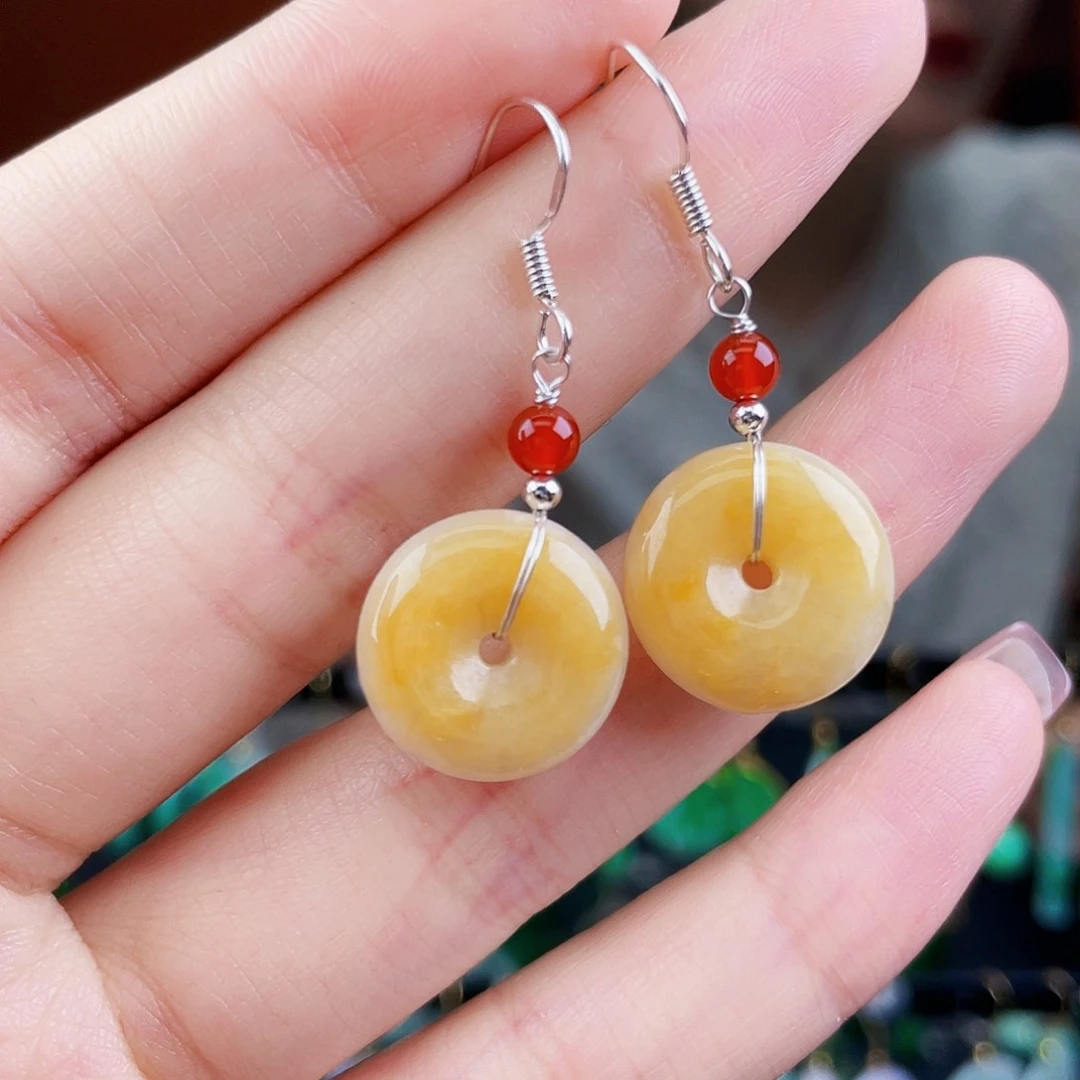 翡翠未镶嵌耳饰饰品