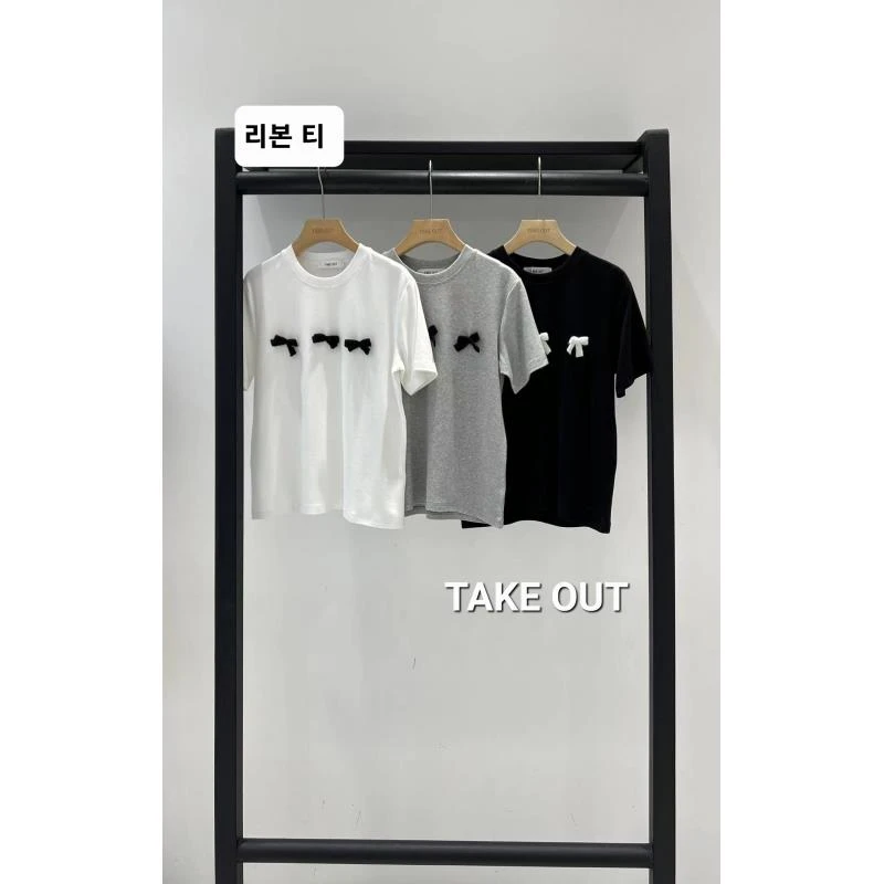 韩国欧巴家三个蝴蝶结短袖623