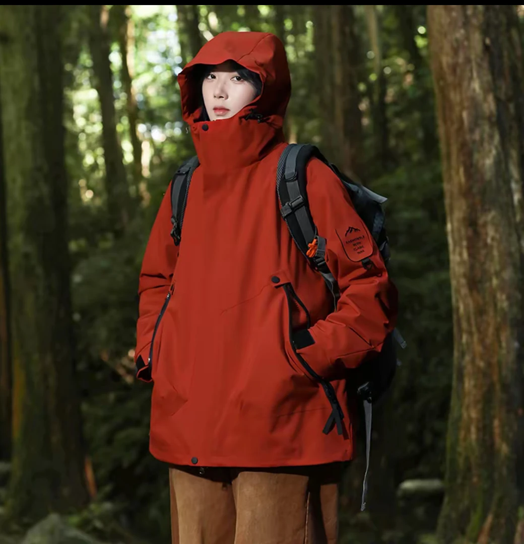 【爆款朱雀红色】三合一两件套/单外套男女户外防风保暖外套登山服
