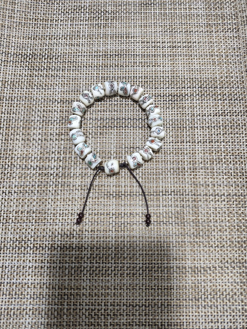 非金属皮质手链 尼泊尔手工制作白海鲜补丁手串