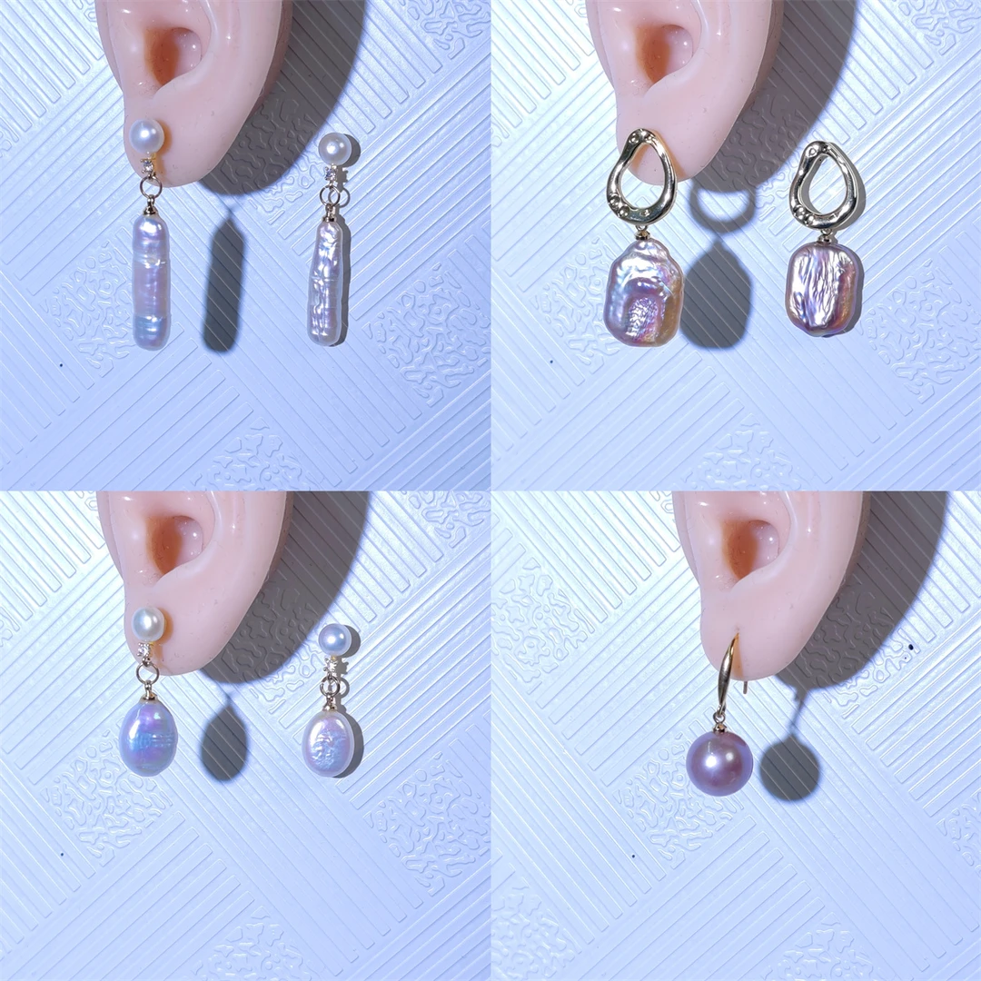 巴洛克石头耳钉饰品女百搭DIY设计耳饰时尚轻奢气质