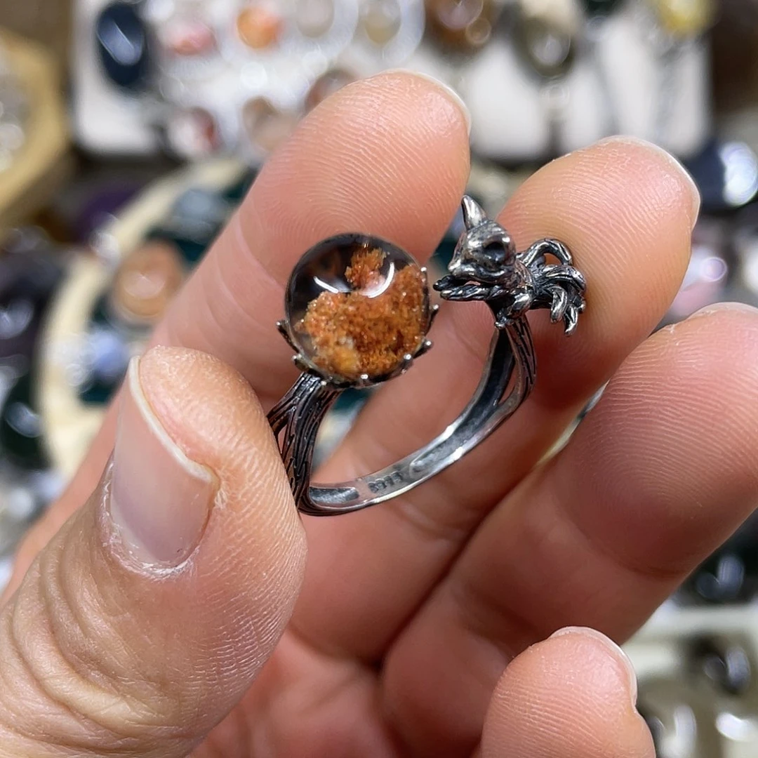 【闪购商品】银S925镶嵌珠宝半成品水晶戒指