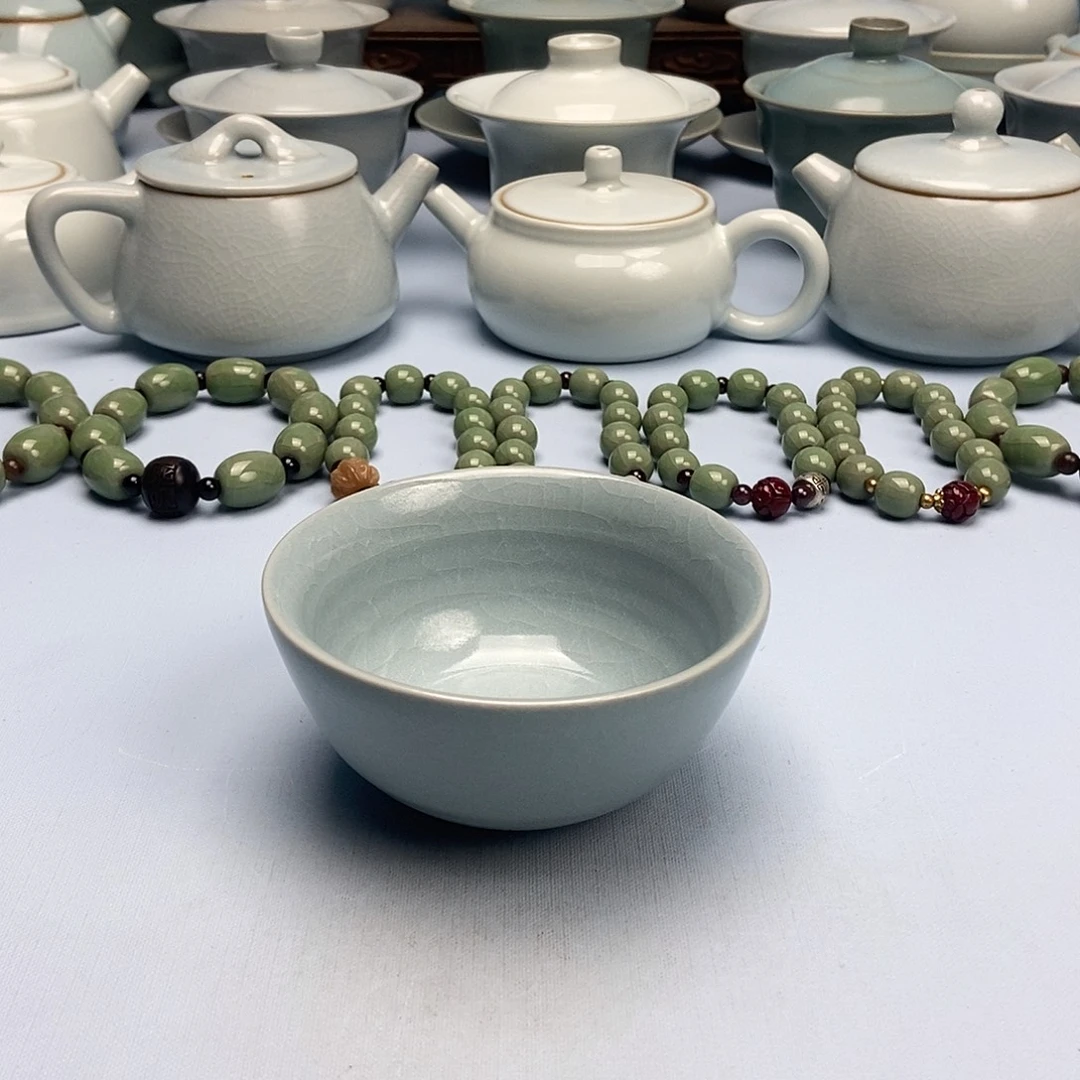 杯微微瑕天蓝碗杯原矿原釉原产地