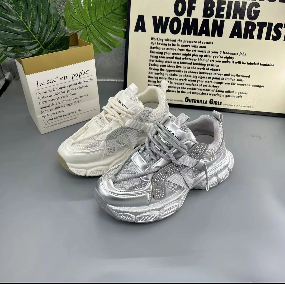 水钻细闪松糕厚底休闲老爹鞋88008