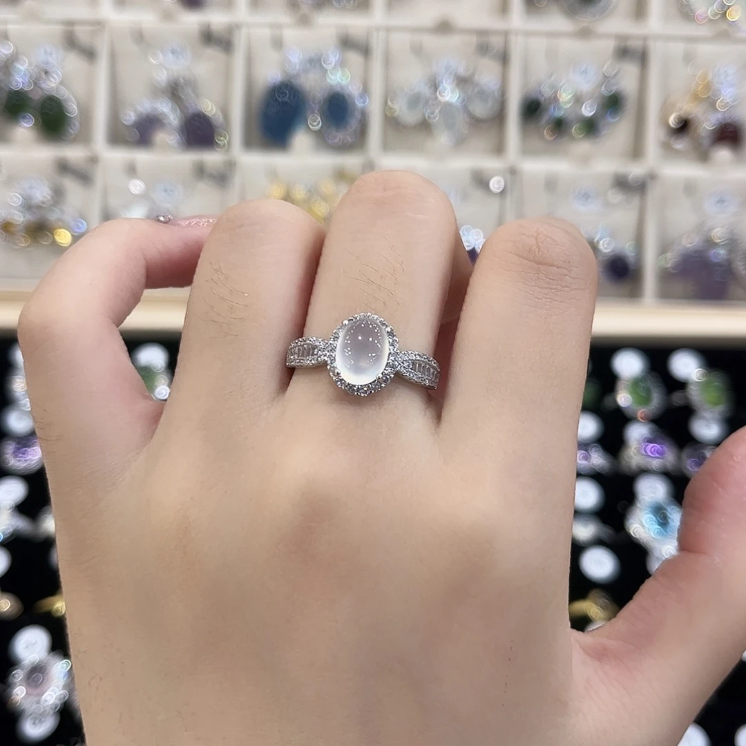 岫玉银S925镶嵌戒指经典小蛮腰