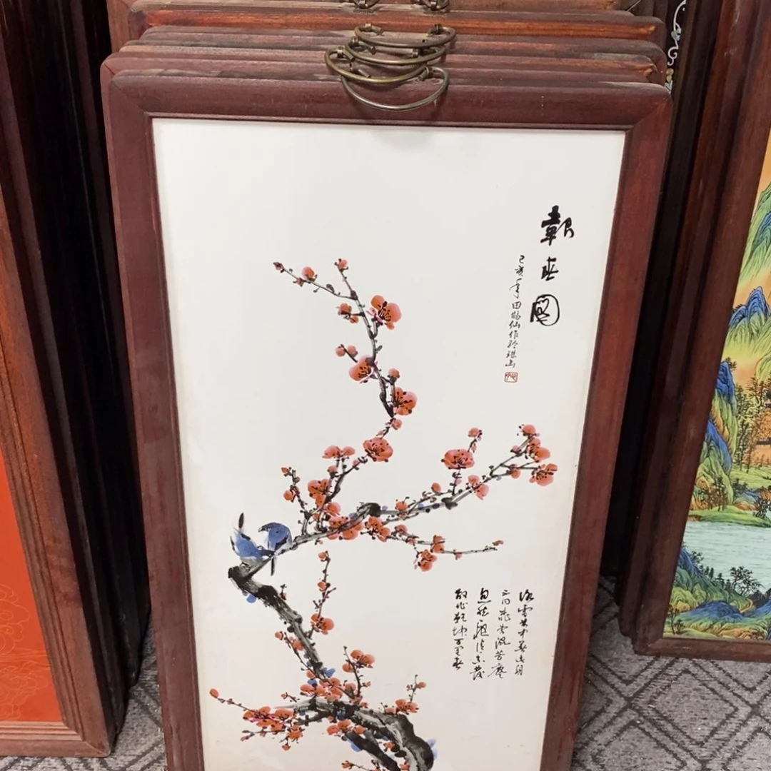 瓷片86*46*1景德镇瓷板画柴窑烧制