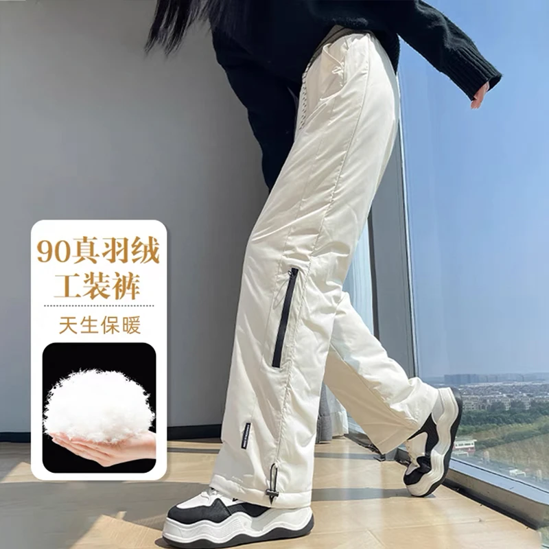 高级感工装羽绒裤女外穿2025爆款冬季防寒保暖不臃肿显瘦休闲棉裤