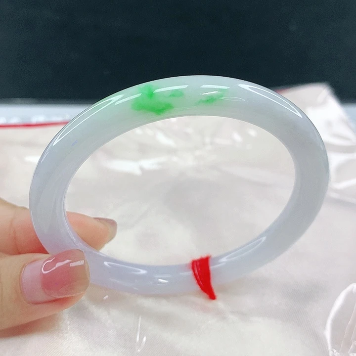 翡翠未镶嵌手镯圈58，04093