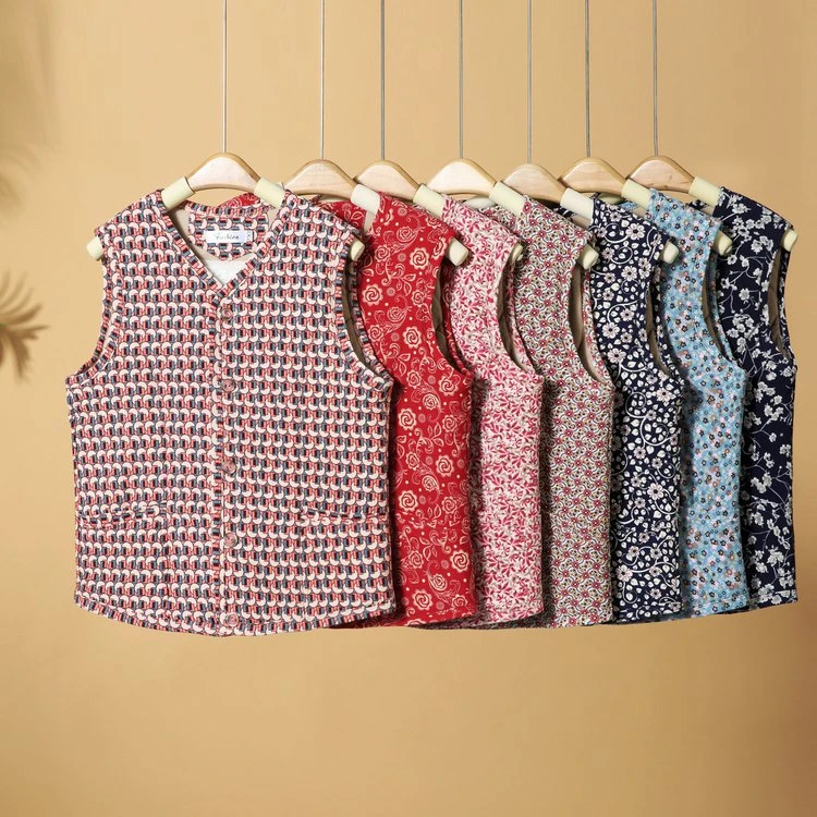 新款冬季后背贴片牛奶丝棉马甲中老年贴身打底加绒加厚保暖奶奶装