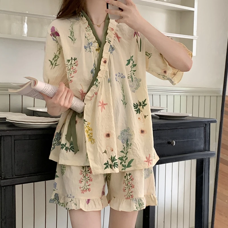 夏季睡衣女款爆款2025新款甜美可爱宽松休闲学生家居服套装可外穿
