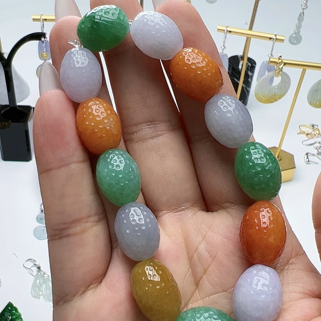 未镶嵌手链翡翠?**子天然缅甸A货翡翠