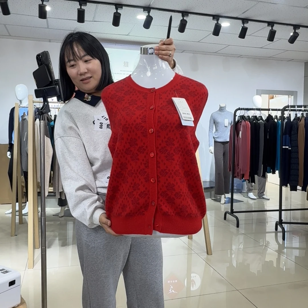 纯羊绒女衫XL红012