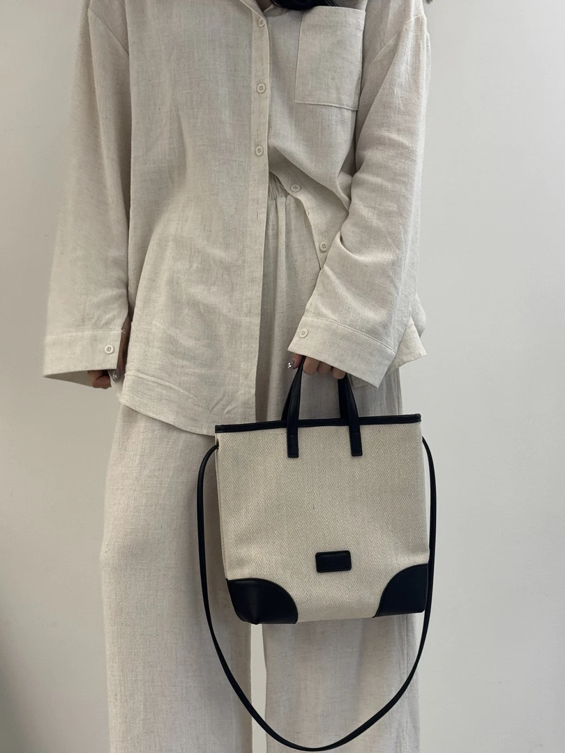 SUWAN小众设计款极简手提斜跨包时尚休闲百搭款复古感包包女士