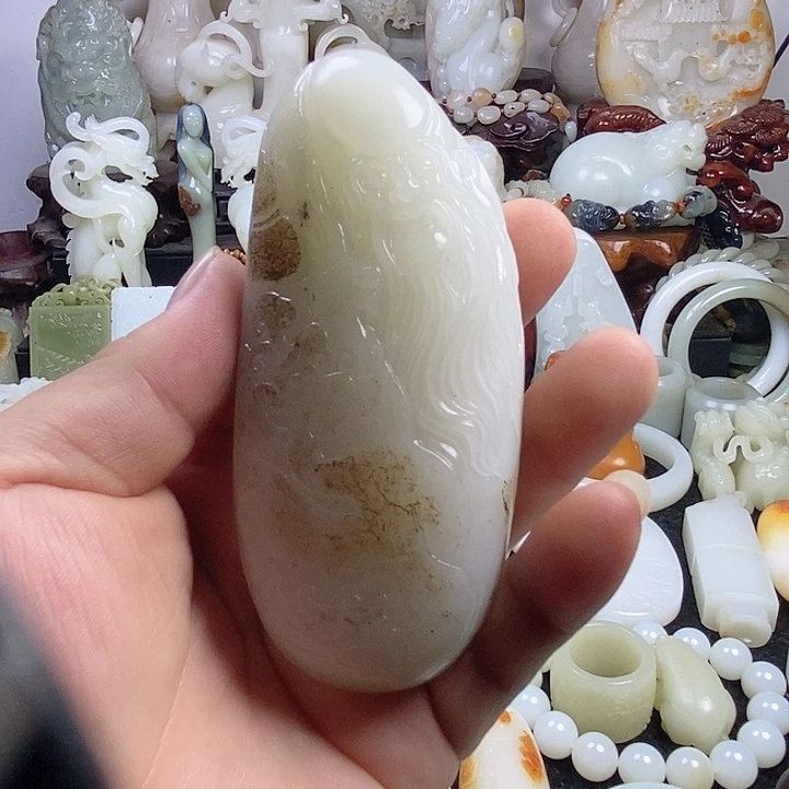 猪***仙和田玉未镶嵌把件