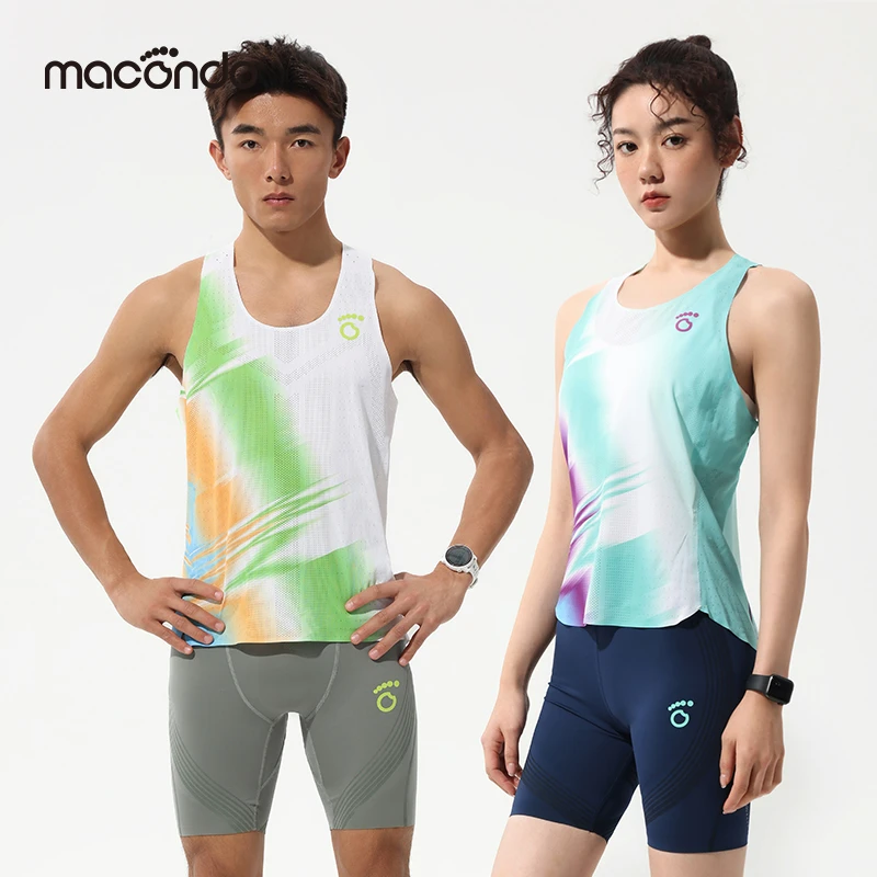马孔多羽翼风洞背心男女超轻速干分区散热透气马拉松跑步竞速背心