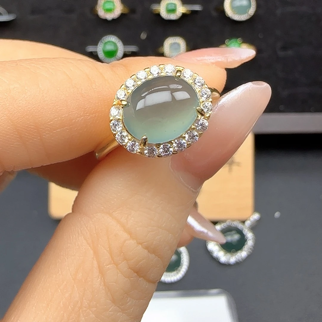 银S925镶嵌戒指翡翠