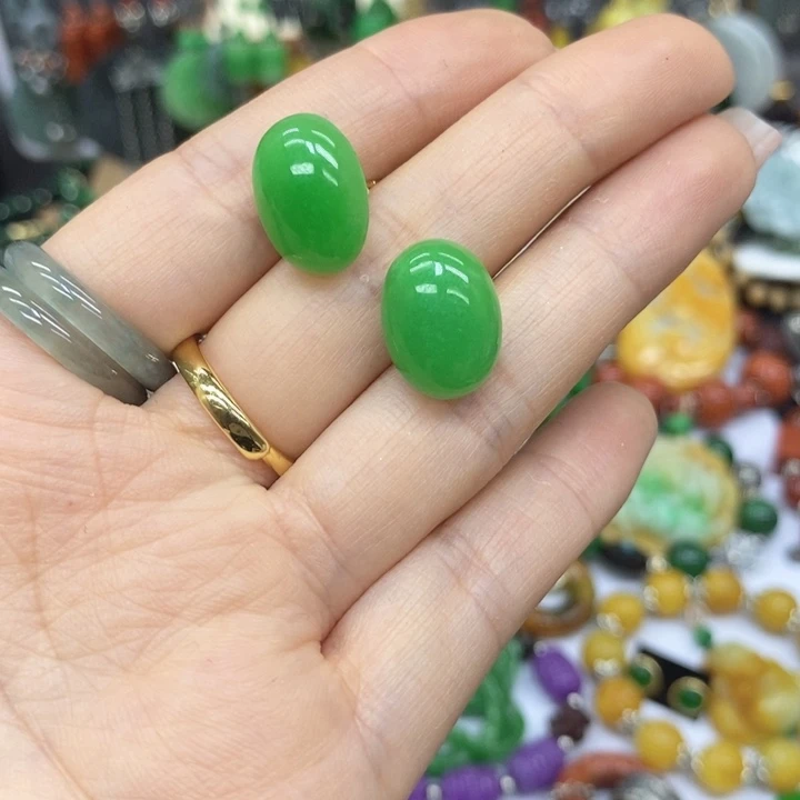 翡翠未镶嵌耳饰耳坠15