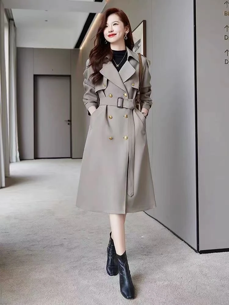 601-660编号感气质收腰显瘦网红反季宽松英伦慵懒风衣外套女春秋