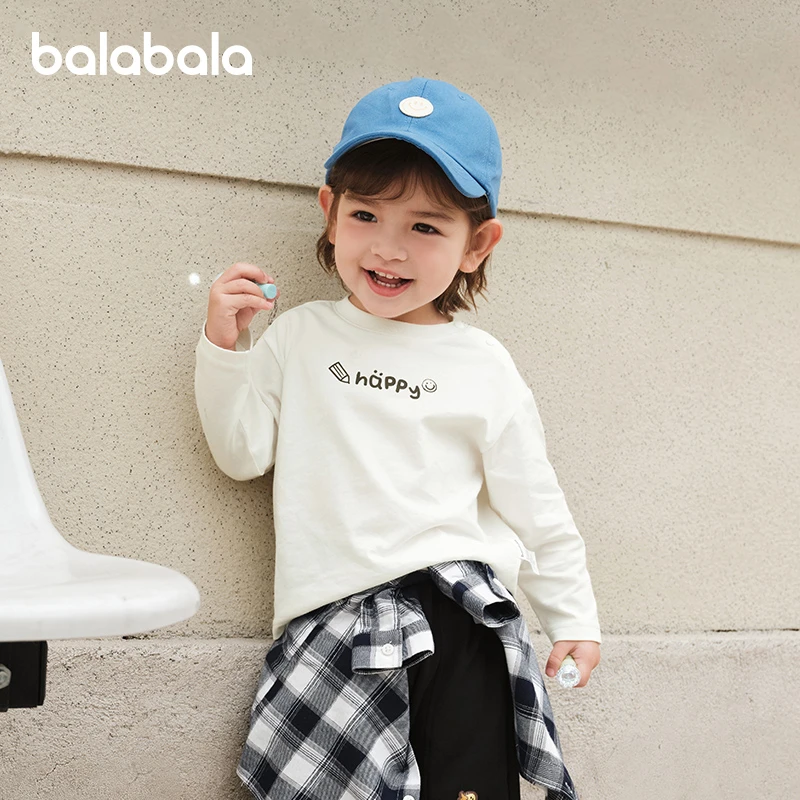 【balaOne】巴拉巴拉童装儿童长袖t恤男童2025秋宝宝女童打底衫纯棉