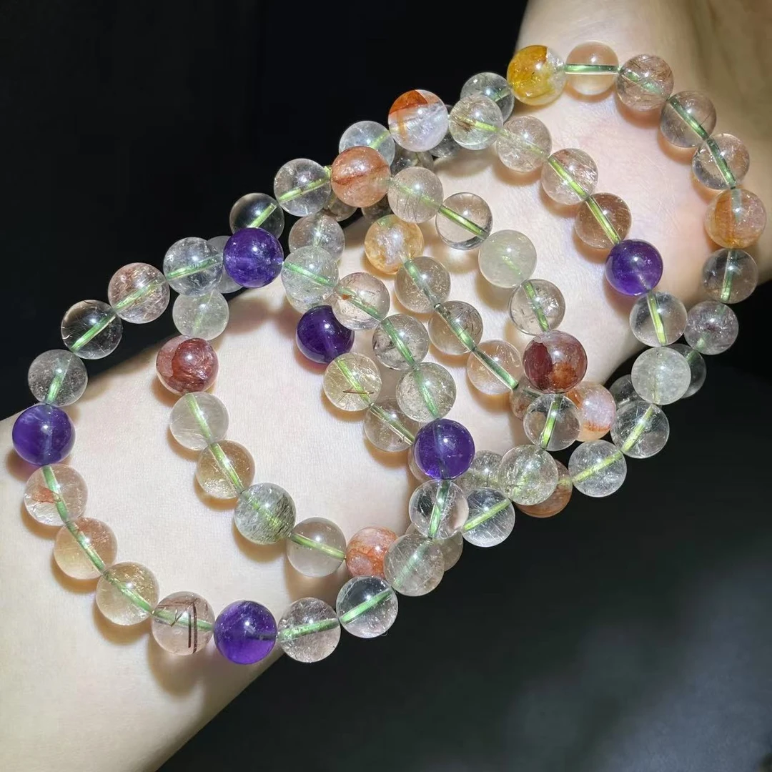面面来财珠宝X6C11105卡10左右-多宝四季幽灵水晶手串-多样发其一
