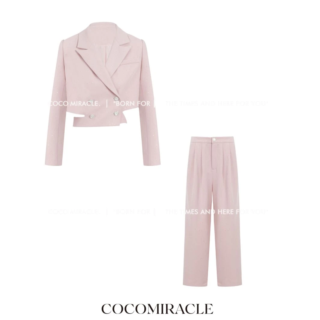 【董小姐】新款亮闪外套+长裤气质套装Q51TZ3222