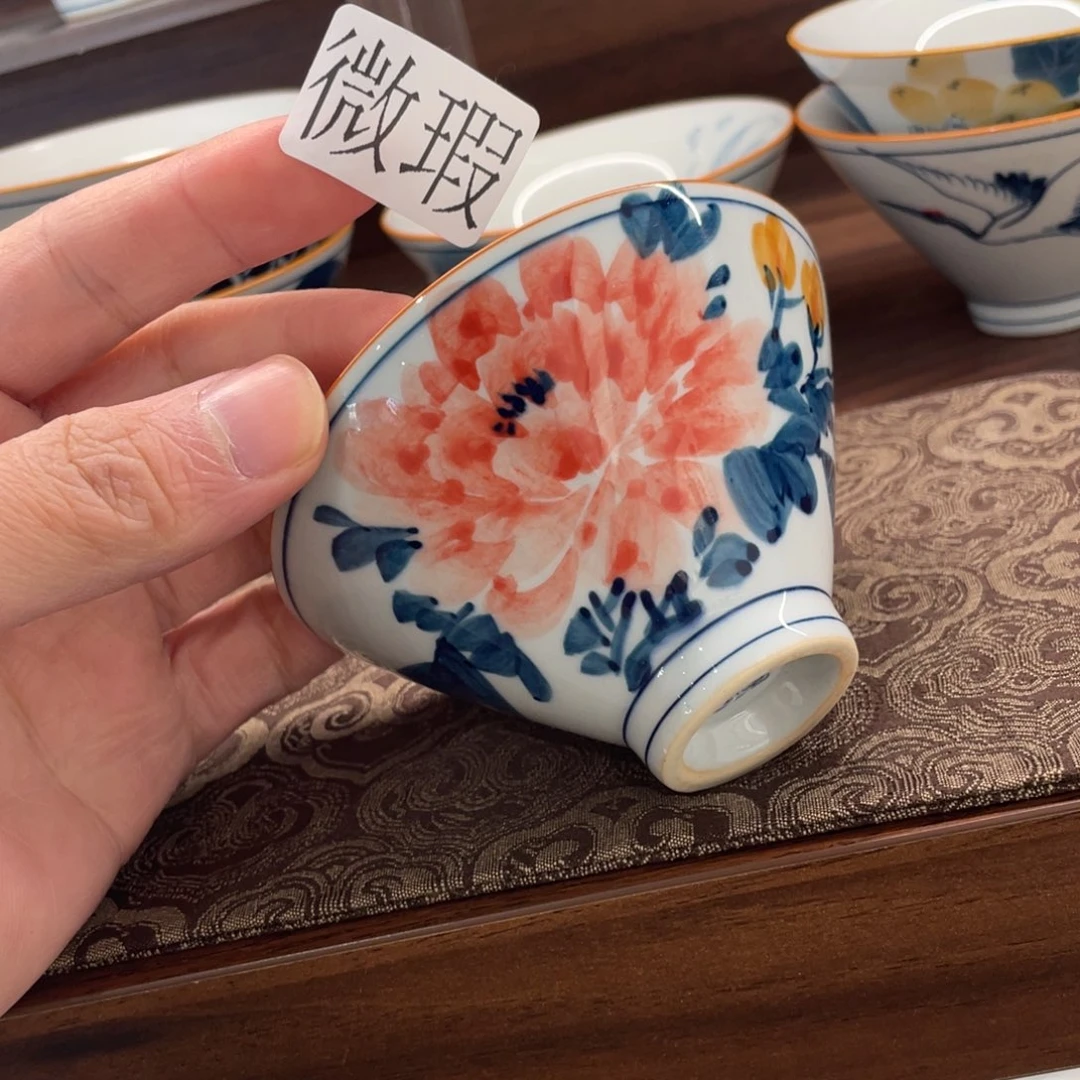 釉下手绘茶具微瑕