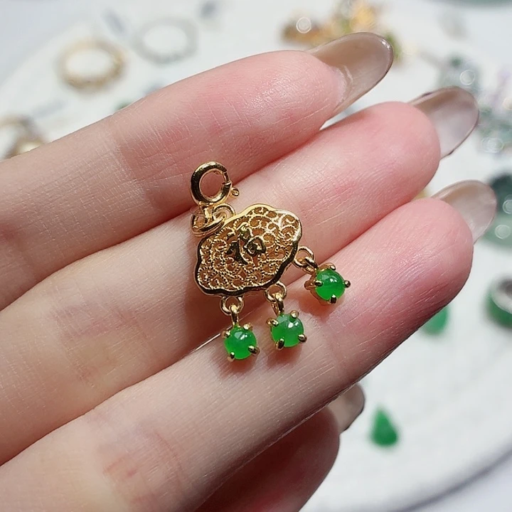 翡翠银S925镶嵌颈饰