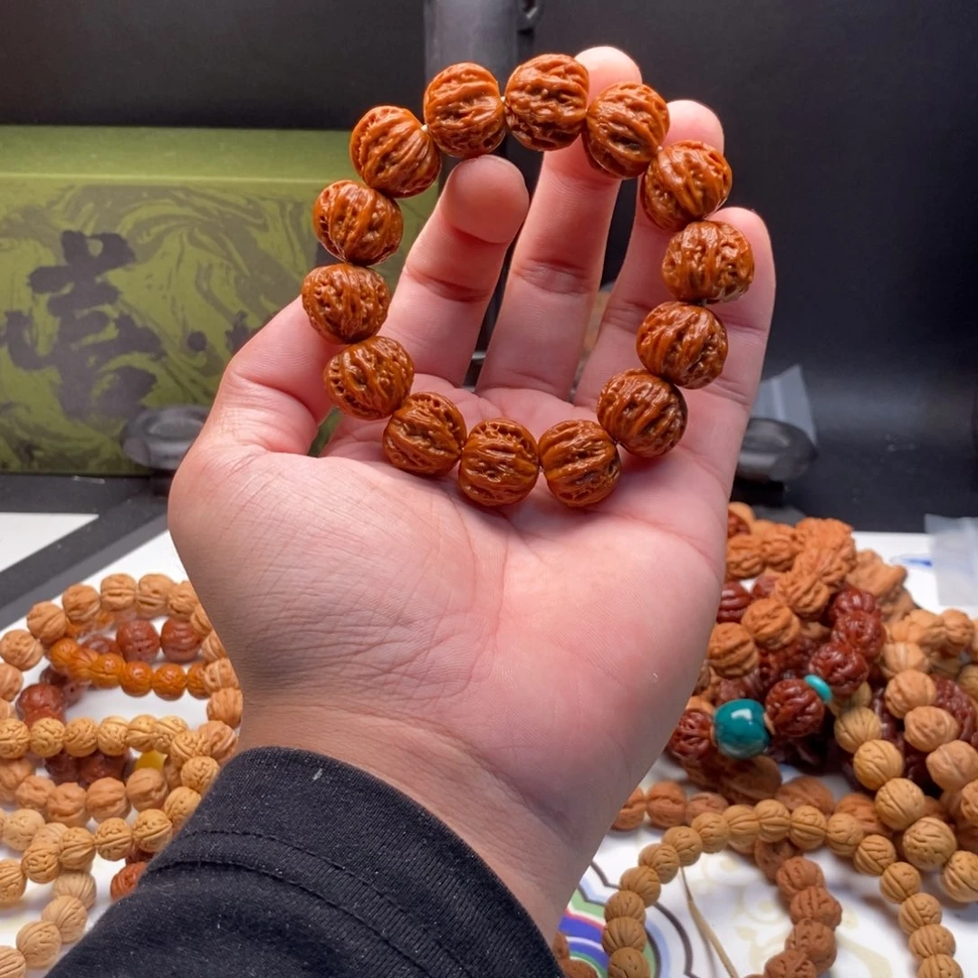 文玩核桃把件20高17矮桩京八棱