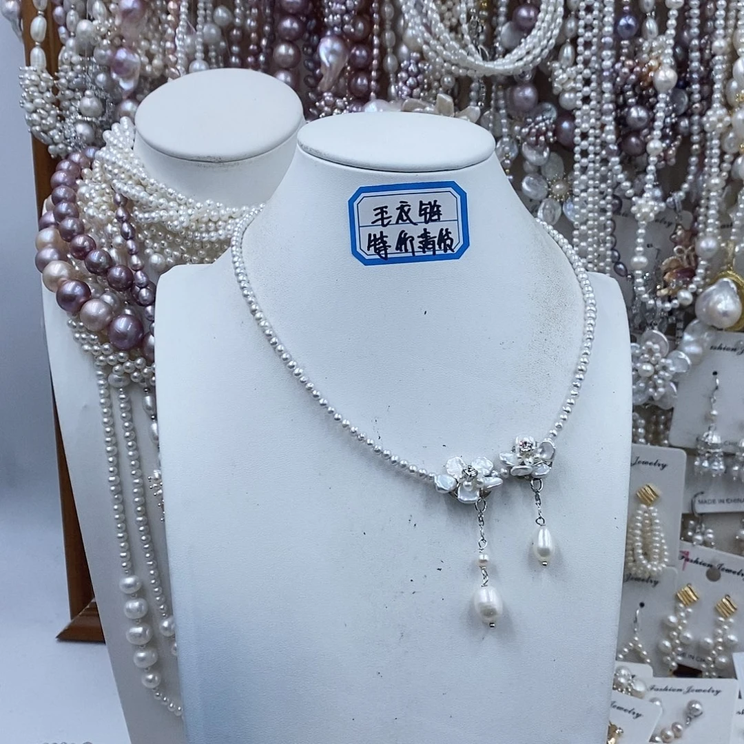 耳饰淡水珍珠银S925镶嵌