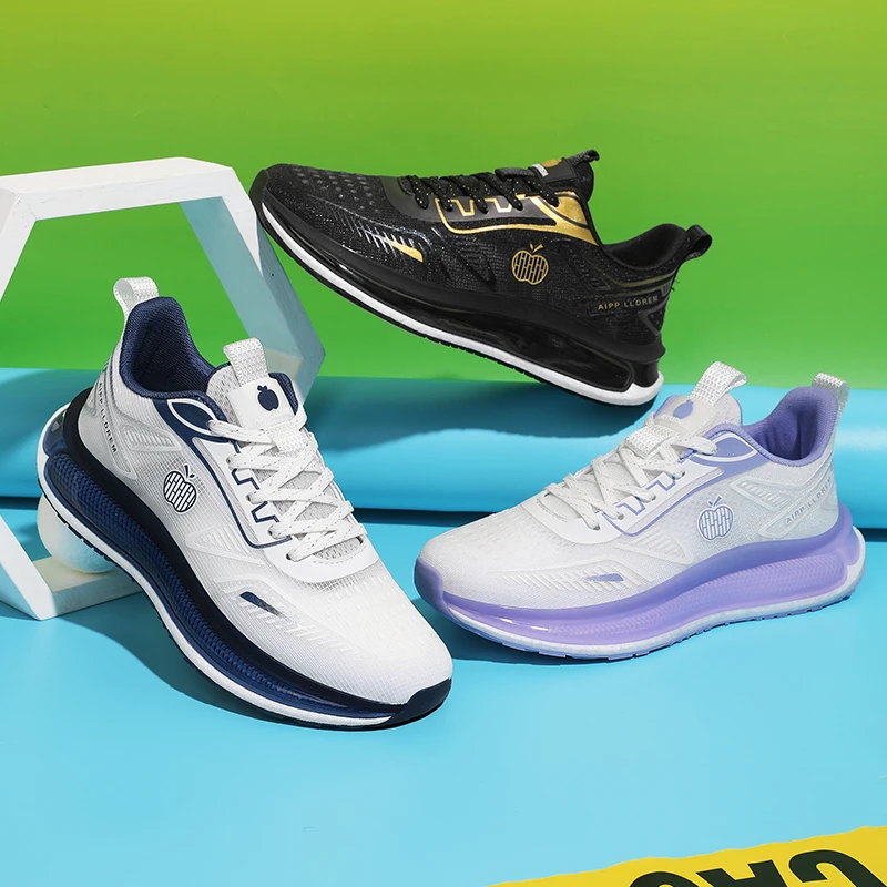 萍果梦想系列 莱卡冰丝网面夜光安全男女休闲运动鞋7666