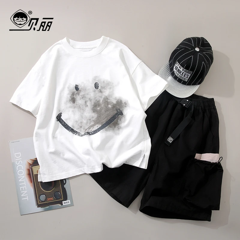 BL2929贝丽潮牌2025年款衣服亲子装简约休闲圆领韩版男童t恤短袖