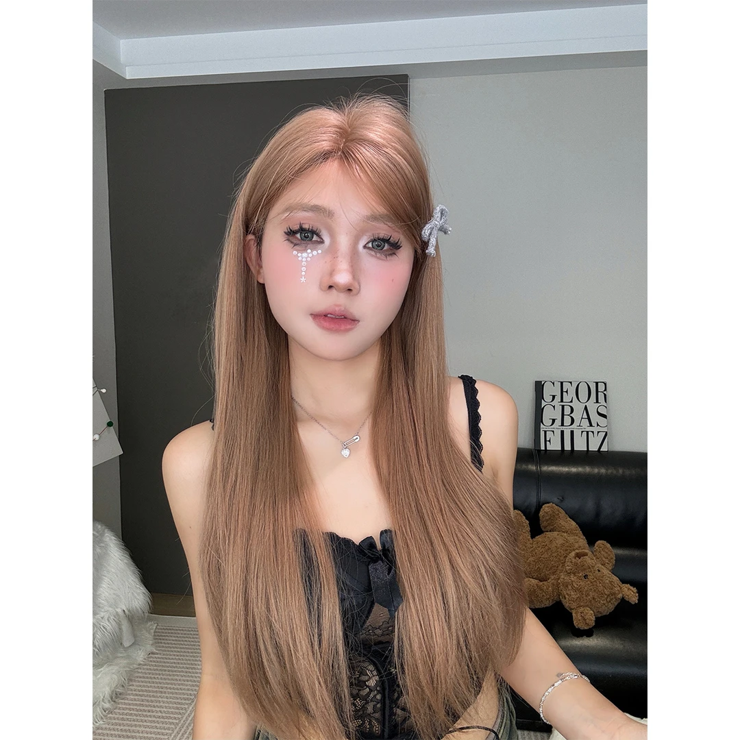 叫我大头菜-【招桃花】中分长直发显白时尚网红假发全头套