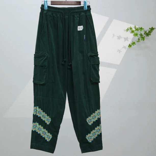 潮牌个性刺绣多口袋长裤7202-A14-8