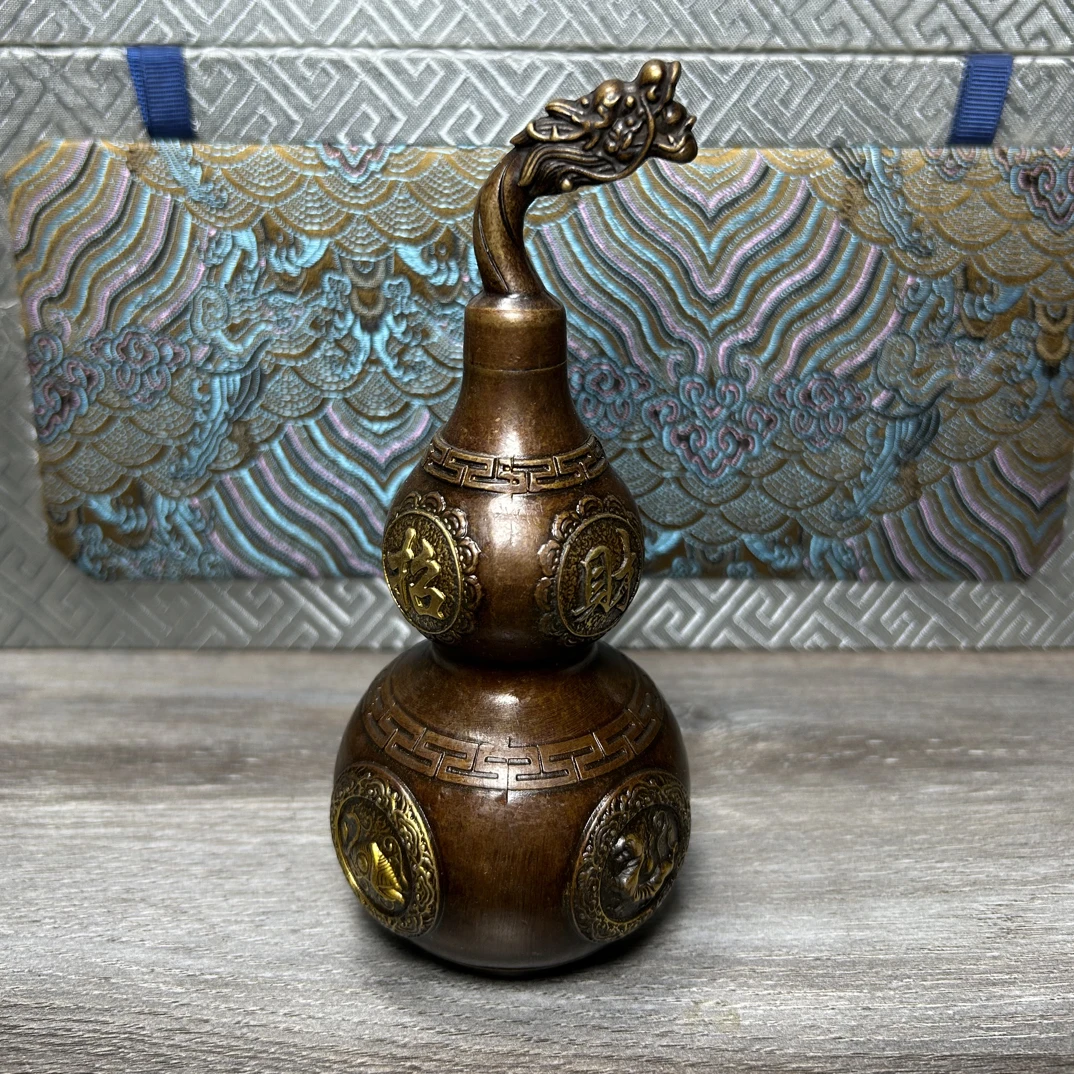 铜器鎏金龙头葫芦铜器精选