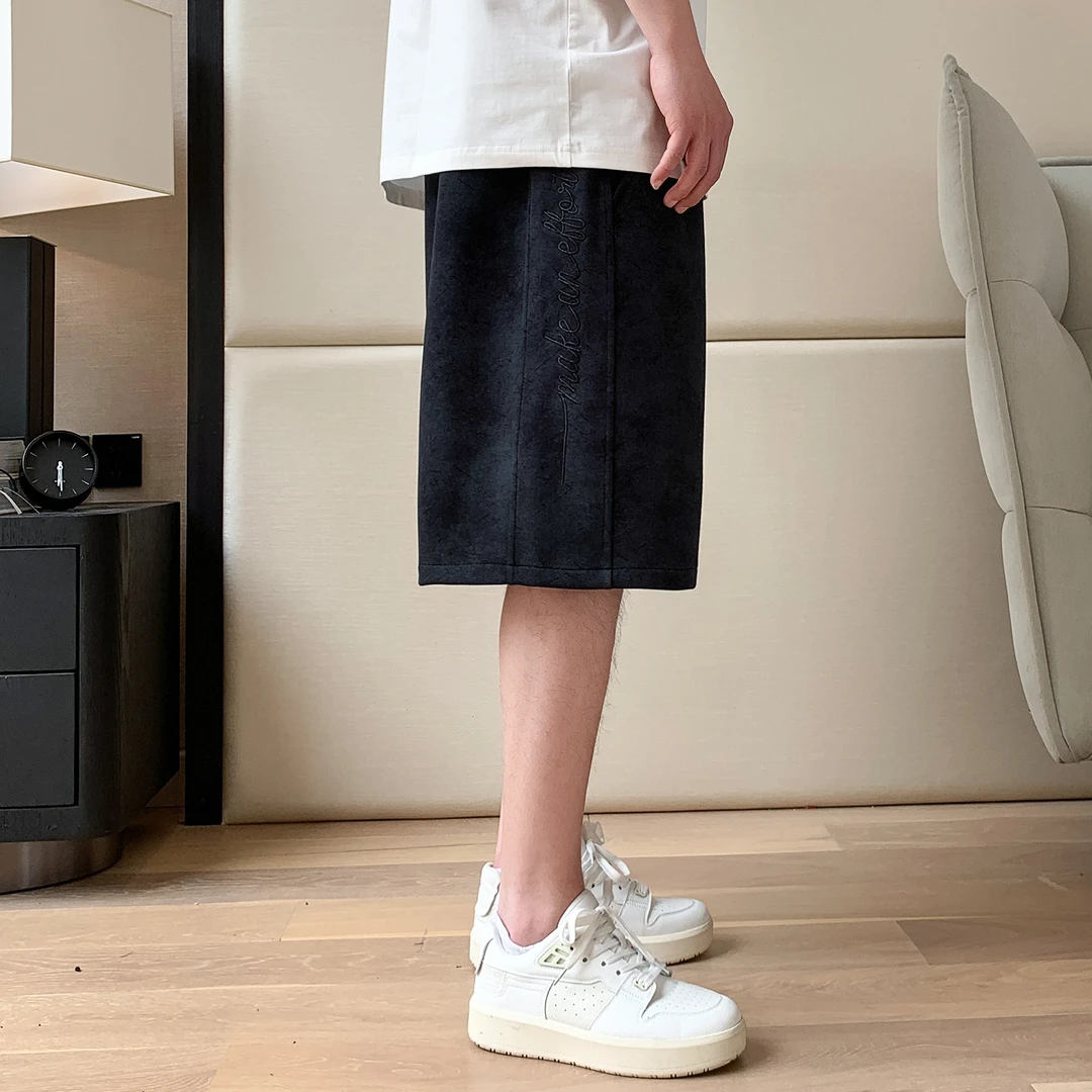 THE PANG潮牌大码男装2025夏胖子复古做旧休闲短裤男士宽松五分裤