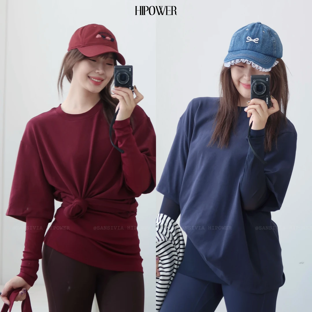 HIPOWER运动健身拼接假两件网纱棉T恤宽松上衣女跑步秋季新款