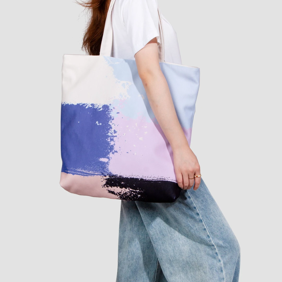 无则艺I这家的布包很艺术I限量款小众印花时尚果粉紫大挎包