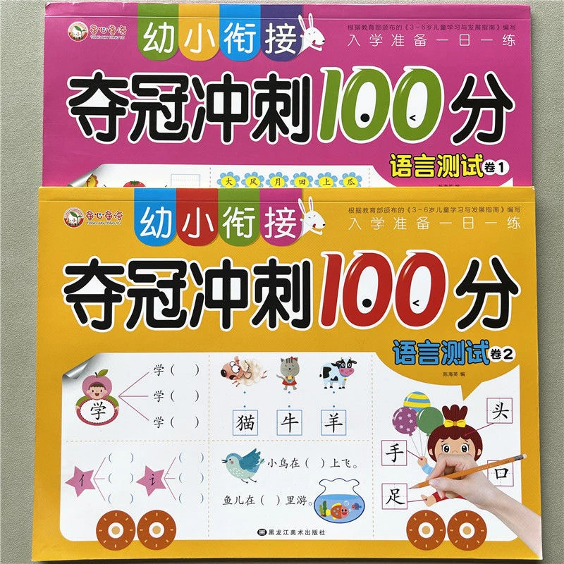 语言测试卷2幼小衔接夺冠冲刺100分中大班升一年级语文专项练习册