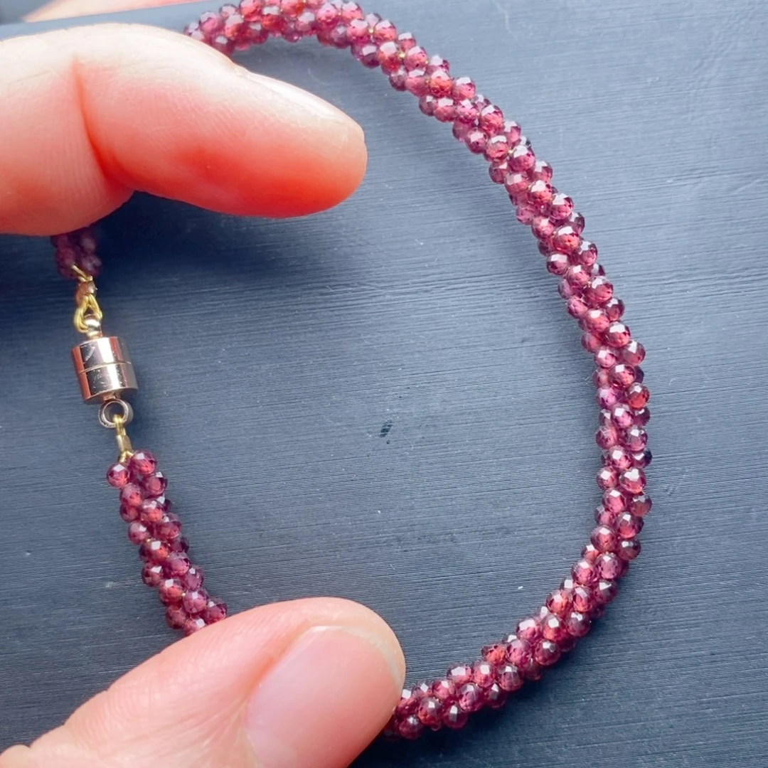 石榴石未镶嵌手链天然不退款，直播间说好的