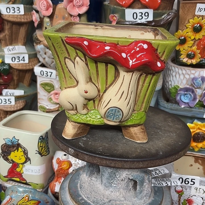 小***児粗陶材质多肉花盆372