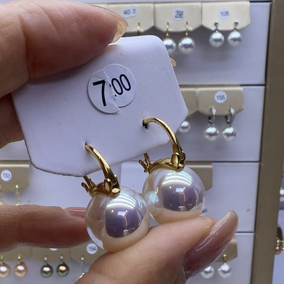 银S925镶嵌淡水珍珠耳饰