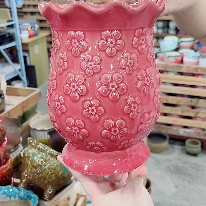 有孔.凑单10元陶瓷花盆发货！