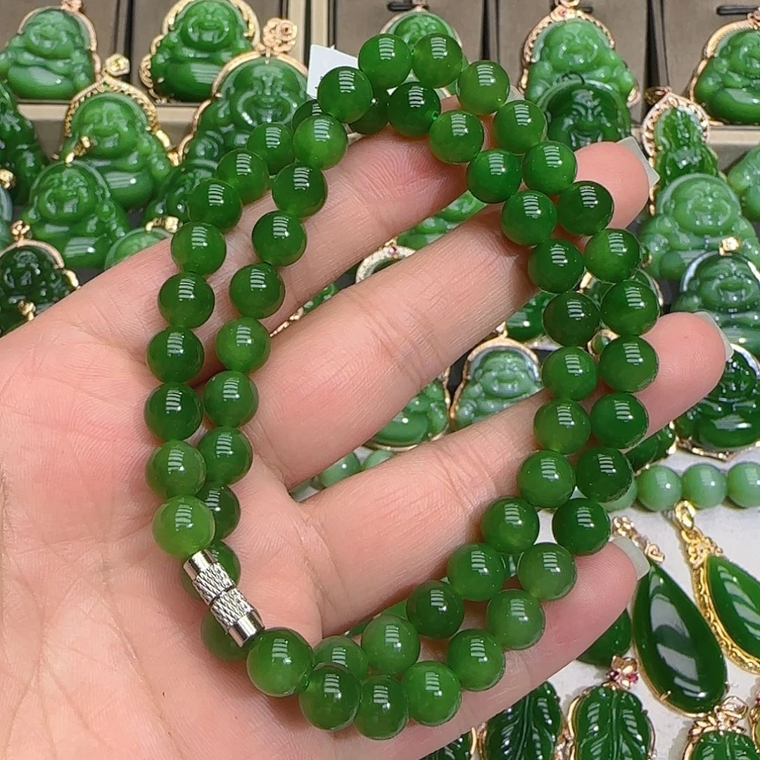 和田玉（碧玉）项链未镶嵌